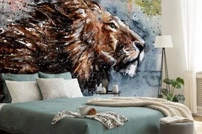 Samolepiaca tapeta kráľ zvierat v akvareli - 150x100