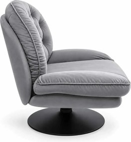 LuxuryForm DESIGN Otočné kreslo LUNA s podnožkou - sivé