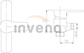 Invena Verso, nástenná sprchová batéria 150mm, chrómová, INV-BN-82-001-C