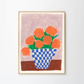 Moikka Plagát Orange Flowers by Carla Llanos A4 (21x27cm)