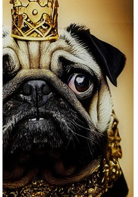 Pug obraz čierno-zlatý 40x60 cm