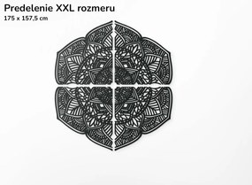 drevko Drevená mandala na stenu Kvety Rozmer obrazu: 125 x 112,5 cm, Farba dekorácie: Čierna