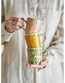 Šálky v súprave 3 ks na cappuccino z kameniny 205 ml Fauni – Bloomingville