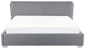 Čalúnená vodná posteľ 180 x 200 cm sivá PARIS Beliani