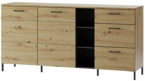 Komoda Lucas II 48 180 cm dub Artisan/čierna