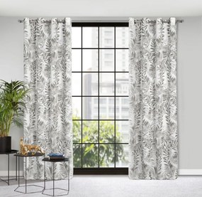 Elegantné závesy na kruhy so vzorom lístia 140 x 250 cm Šírka: 140 cm | Dĺžka: 250 cm