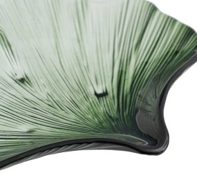 Sklenená dekoratívna tácka 16x17 cm Gingko – Ixia