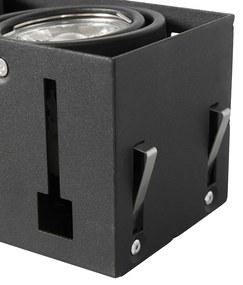 Sada 6 zapustených bodových svetiel čierna GU10 nastaviteľná bezrámová 2-svetelná - Oneon