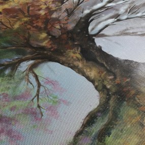 Obraz - Strom štyroch ročných období (s hodinami) (90x30 cm)