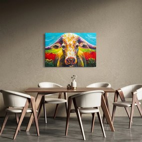 Obraz - Maľovaná krava (90x60 cm)