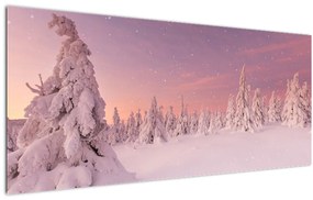 Obraz - Stromy pod snehovou prikrývkou (120x50 cm)