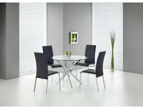 Jedálenský stôl ESTEN priehľadný/strieborný