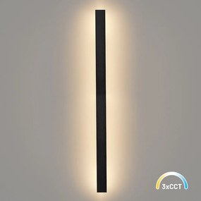 Exteriérové nástenné LED svietidlo Wow, 1x LED 20w, 3CCT, čierna, (120 cm)