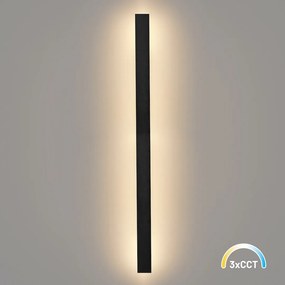 Exteriérové nástenné LED svietidlo Wow, 1x LED 20w, 3CCT, čierna, (120 cm)