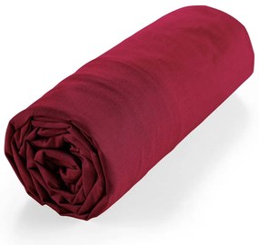 Červená napínacia plachta z Bio bavlny 180x200 cm Biolina – douceur d'intérieur