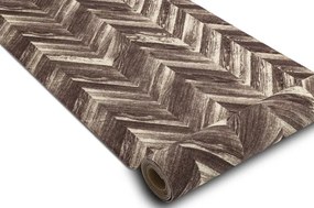 Protišmykový behúň DIGITAL - CHEVRON hnedý / béžový