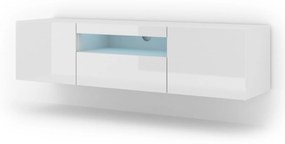 TV stolík/skrinka Aurora (biely lesk) (LED). Vlastná spoľahlivá doprava až k Vám domov. 1057688