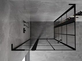 Mexen, Mexen Mist L Duo sklápací sprchový kút 100 x 90 cm, čierna mriežka - 8A4L-100L-090P-70-77