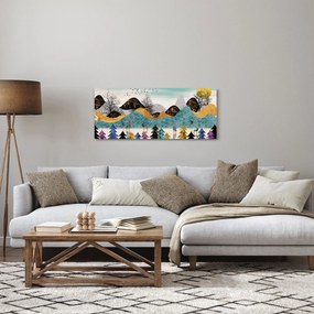 Grafický obraz s jeleňmi (120x50 cm)