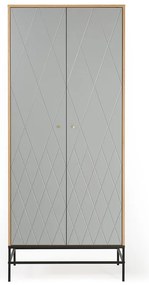 Sivá šatníková skriňa Woodman Mia