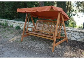 Hnedá drevená záhradná hojdačka Luisa – Rojaplast