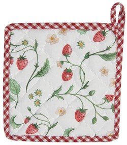 Bavlnená podložka pod hrniec s motívom jahôd Wild Strawberries - 20 * 20 cm