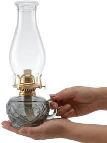 Brilagi - petrolejová lampa MERLIN dymová/sivá