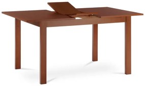Stůl jídelní rozkládací, 120+30x80x74 cm, MDF + dýha, masiv, tmavá třešeň