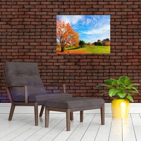 Sklenený obraz - Jesenná krajina (70x50 cm)