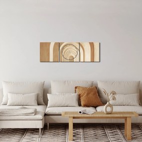 Obraz - Béžový priechod (s hodinami) (90x30 cm)