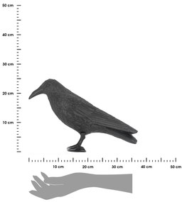 Záhradná figúrka z polyetylénu Crow, 21,5 cm, čierna