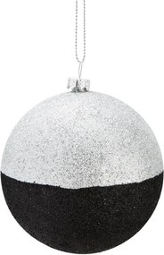 MADAM STOLTZ Trblietavá vianočná ozdoba Black/Silver
