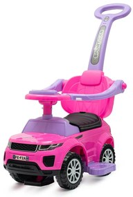 Detské hopsadlo na hranie Baby Mix s vodiacoutyčou SUV 3v1 Prime, ružové