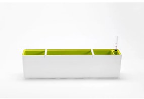 Plastia Samozavlažovací truhlík Berberis 80, biela + zelená, 80 cm