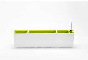 Plastia Samozavlažovací truhlík Berberis 80, biela + zelená, 80 cm