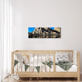Obraz zrkadlenie skál (s hodinami) (90x30 cm)