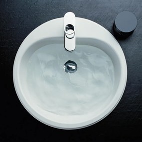ALAPE EW 3 okrúhle zápustné umývadlo s otvorom, bez prepadu, priemer 475 mm, biela alpská, s povrchom ProShield, 2005100000