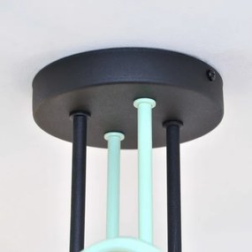 Prisadený luster OXFORD 4xE27/15W/230V čierna/zelená