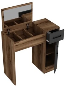 Toaletný stolík INCI 108,8x77 cm orech/čierna