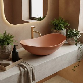 Rea Royal, umývadlo na dosku 615×360×155 mm, oranžová matná, REA-U3530