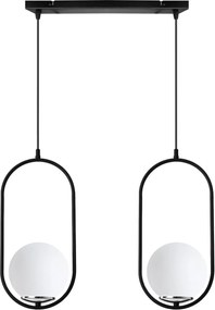 Závesné svietidlo Florence, 2x biele sklenené tienidlo, b/ch, UI