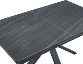 Vintino Rozkladací jedálenský stôl KAIRON 140–180 cm – sivý matný / čierna oceľ