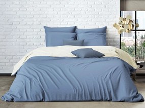 Mistral Home obliečka bavlnený perkál Doubleface sv. modrá/biela - 220x200 / 2x70x90 cm