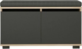 Skrinka na topánky Drago Walnut and Blackčierna