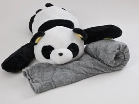 Plyšová PANDA s detskou dekou vo vnútri, čiernobiela