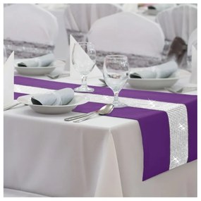Behúň na stôl Glamour so zirkónmi farby fialový