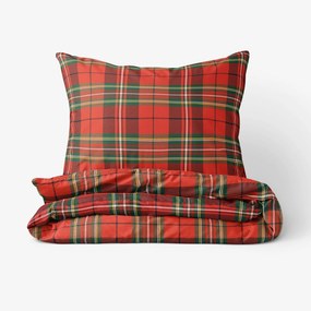 Goldea bavlnené posteľné obliečky - červené káro 140 x 220 a 70 x 90 cm