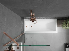 Mexen Next, 1-krídlová vaňová zástena 80 x 150 cm, 6mm číre sklo, medená matná, 895-080-000-00-00-65