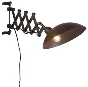 Priemyselná nástenná lampa bronzová s čiernou - Tyne