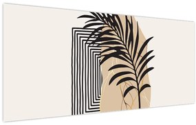 Obraz - Abstrakcia s tropickými listami N⁰3 (120x50 cm)